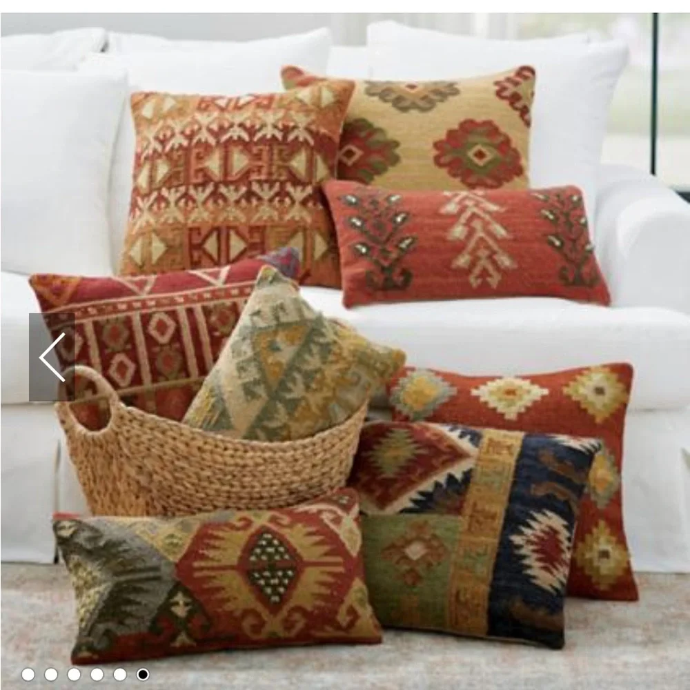 GRANDINROAD Decorative Pillows Kilim Indoor Throw Pillows 18” x 18”